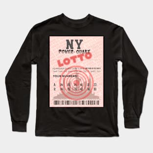 04*05*24 NE Earthquake Power-Quake NY Skyline Lottery Ticket - 2 Draw Long Sleeve T-Shirt